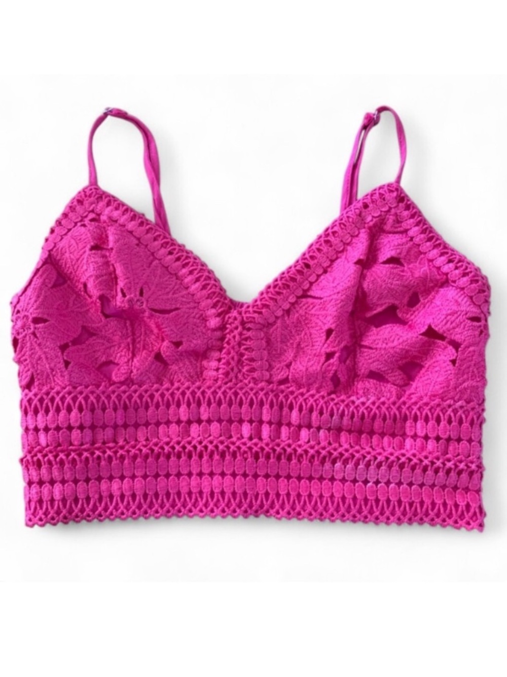 Love Tree Fuchsia Lace Crop Top Festival Coastal Rodeo Beach Boho  Size Small